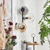 Gastor Kogellampje, Wandlamp Amber, Duidelijk, Rookkleurig, 3-lichts