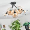 Koyoto Plafondlamp, Kogellampje 52 cm Amber, Duidelijk, 5-lichts