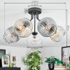 Ripoll Plafondlamp, Kogellampje Amber, Duidelijk, Rookkleurig, 5-lichts