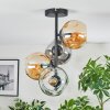 Ripoll Plafondlamp, Kogellampje Amber, Duidelijk, Rookkleurig, 4-lichts