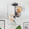 Ripoll Plafondlamp, Kogellampje Amber, Duidelijk, Rookkleurig, 4-lichts