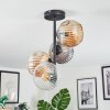 Ripoll Plafondlamp, Kogellampje Amber, Duidelijk, Rookkleurig, 4-lichts