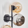 Koyoto Kogellampje, Wandlamp Amber, Chroom, Rookkleurig, 3-lichts