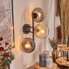Koyoto Kogellampje, Wandlamp Amber, Duidelijk, Rookkleurig, 3-lichts