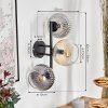 Koyoto Kogellampje, Wandlamp Amber, Duidelijk, Rookkleurig, 3-lichts