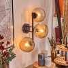 Koyoto Kogellampje, Wandlamp Amber, 3-lichts