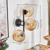 Koyoto Kogellampje, Wandlamp Amber, 3-lichts