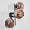 Koyoto Kogellampje, Wandlamp Koperkleurig, 3-lichts