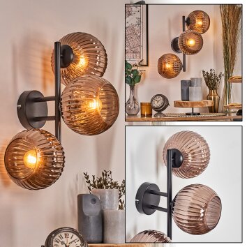 Koyoto Kogellampje, Wandlamp Koperkleurig, 3-lichts