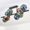 Ripoll Plafondlamp, Kogellampje Blauw, Groen, Koperkleurig, 8-lichts