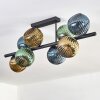 Koyoto Plafondlamp, Kogellampje Blauw, Goud, Groen, 8-lichts