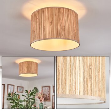 Bongal Plafondlamp Beige, Natuurlijke kleuren, 1-licht