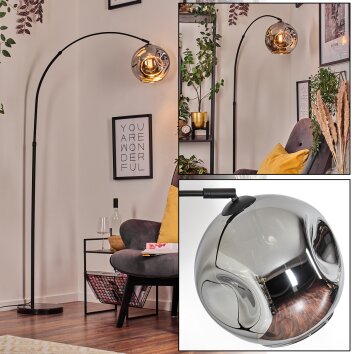 Ripoll Staande lamp, Booglampen Zwart, 1-licht