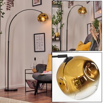 Ripoll Staande lamp, Booglampen Zwart, 1-licht