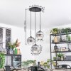 Koyoto Hanglamp, Kogellampje, Cluster hanglamp 30 cm Duidelijk, Rookkleurig, 3-lichts