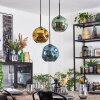 Ripoll Hanglamp, Kogellampje, Cluster hanglamp Blauw, Goud, Groen, 3-lichts