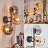 Koyoto Kogellampje, Wandlamp Amber, Duidelijk, Rookkleurig, 3-lichts