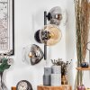 Koyoto Kogellampje, Wandlamp Amber, Duidelijk, Rookkleurig, 3-lichts