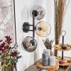 Koyoto Kogellampje, Wandlamp Amber, Duidelijk, Rookkleurig, 3-lichts