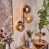 Gastor Kogellampje, Wandlamp Amber, Rookkleurig, 3-lichts