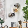 Gastor Kogellampje, Wandlamp Amber, Rookkleurig, 3-lichts