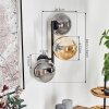 Gastor Kogellampje, Wandlamp Amber, Rookkleurig, 3-lichts