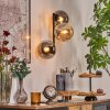 Gastor Kogellampje, Wandlamp Amber, Rookkleurig, 3-lichts