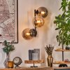Gastor Kogellampje, Wandlamp Amber, Rookkleurig, 3-lichts