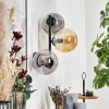 Gastor Kogellampje, Wandlamp Amber, Rookkleurig, 3-lichts