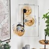 Gastor Kogellampje, Wandlamp Amber, 3-lichts