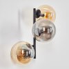 Gastor Kogellampje, Wandlamp Amber, Rookkleurig, 3-lichts