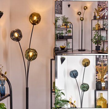 Ripoll Kogellampje, Staande lamp Blauw, Goud, Groen, 3-lichts