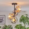 Ripoll Plafondlamp, Kogellampje Amber, Duidelijk, Rookkleurig, 4-lichts