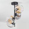 Ripoll Plafondlamp, Kogellampje Amber, Duidelijk, Rookkleurig, 4-lichts