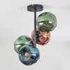 Ripoll Plafondlamp, Kogellampje Blauw, Groen, Koperkleurig, 4-lichts