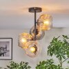 Ripoll Plafondlamp, Kogellampje Amber, Duidelijk, Rookkleurig, 4-lichts