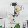 Ripoll Plafondlamp, Kogellampje Amber, Duidelijk, Rookkleurig, 4-lichts