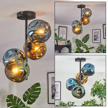 Ripoll Plafondlamp, Kogellampje Blauw, Goud, Groen, 4-lichts