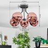 Ripoll Plafondlamp, Kogellampje Koperkleurig, 5-lichts