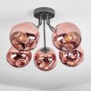 Ripoll Plafondlamp, Kogellampje Koperkleurig, 5-lichts