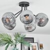Ripoll Plafondlamp, Kogellampje Rookkleurig, 5-lichts