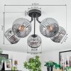 Ripoll Plafondlamp, Kogellampje Rookkleurig, 5-lichts