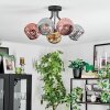 Ripoll Plafondlamp, Kogellampje Chroom, Goud, Koperkleurig, Rookkleurig, 5-lichts