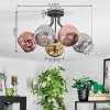 Ripoll Plafondlamp, Kogellampje Chroom, Goud, Koperkleurig, Rookkleurig, 5-lichts