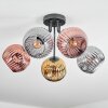 Ripoll Plafondlamp, Kogellampje Chroom, Goud, Koperkleurig, Rookkleurig, 5-lichts