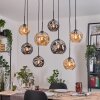 Ripoll Hanglamp, Kogellampje, Hanglamp Natuurlijke kleuren, Zwart, 8-lichts