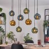 Ripoll Hanglamp, Kogellampje, Hanglamp Natuurlijke kleuren, Zwart, 8-lichts