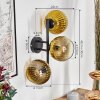 Koyoto Kogellampje, Wandlamp Goud, Duidelijk, 3-lichts