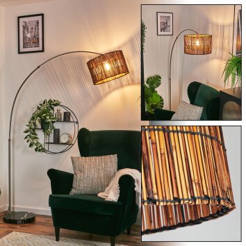 Cando Staande lamp, Booglampen Nikkel mat, Zwart, 1-licht