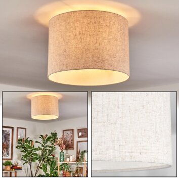 Bassagoda Plafondlamp Beige, Wit, 1-licht